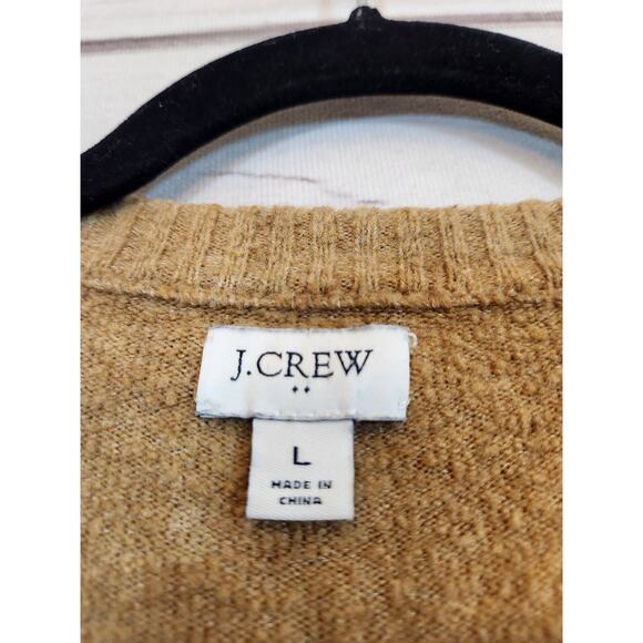 J. Crew Women's Brown Knit Round Neck Long Sleeve Pullover Sweater Size Large - Picture 3 of 6